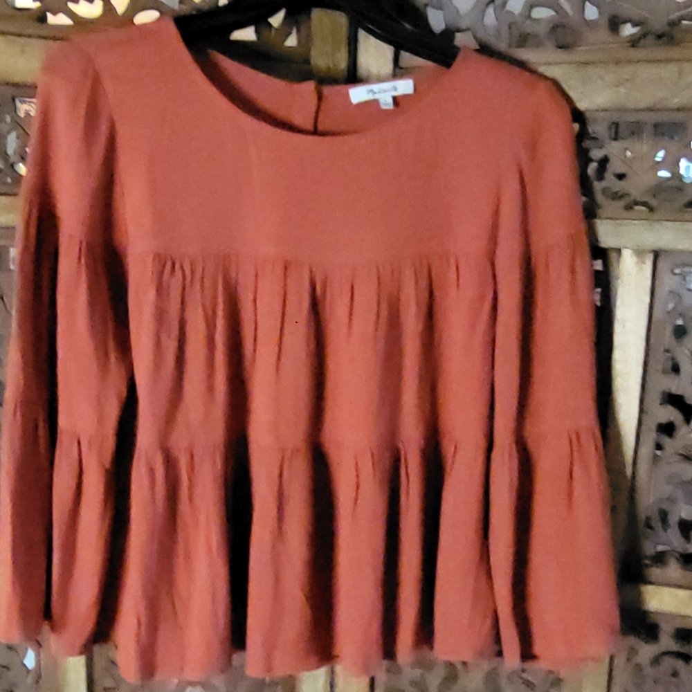 Madewell Peplum Buttons Up The Back Blouse Size Small